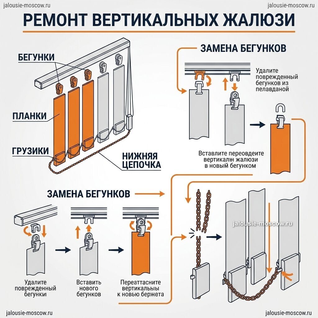 ремонт вертикальных жалюзи